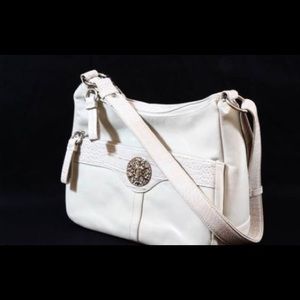 Giani Bernini Handbag Glazed Leather Hobo white
